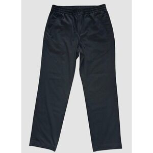 HM Mens Regular Fit Drawstring Waist Trousers Black Size Medium Stretch Pants